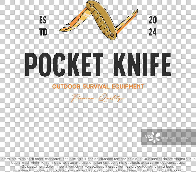 简单的口袋刀复古平面模板标志图片素材