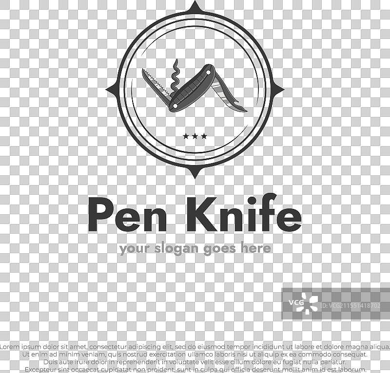 口袋刀徽章户外露营生存标志图片素材