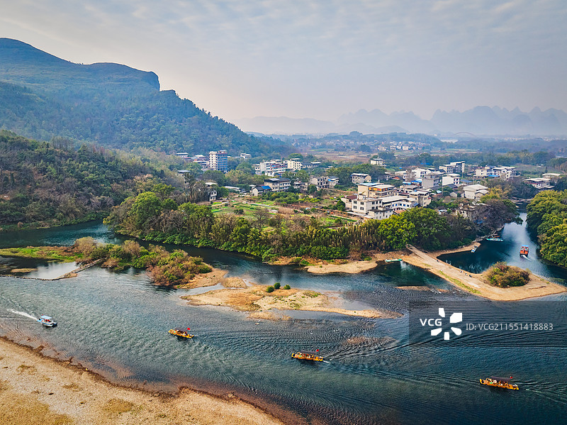 广西桂林漓江大圩古镇及周边风景图片素材