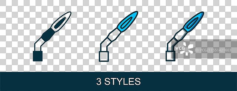 填充轮廓焊接喷灯图标，孤立于背景上图片素材