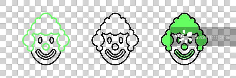 孤立在白色背景上的线条小丑头部图标图片素材