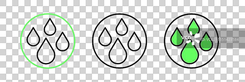 水滴图标的线条设计，独立于白色背景图片素材