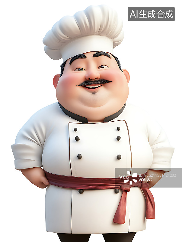 【AI数字艺术】穿着厨师制服的男孩的特写镜头图片素材