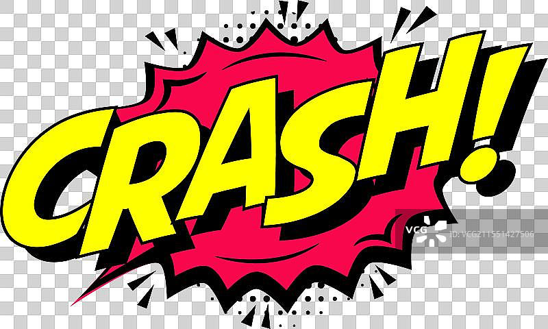 色彩丰富的漫画风格的撞击文字图片素材