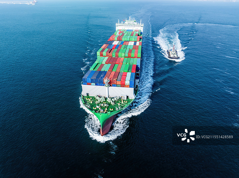 集装箱船-货轮俯拍图片素材