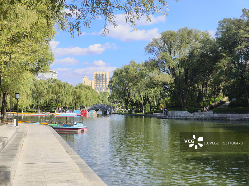 甘肃省平凉市崆峒区柳湖公园图片素材
