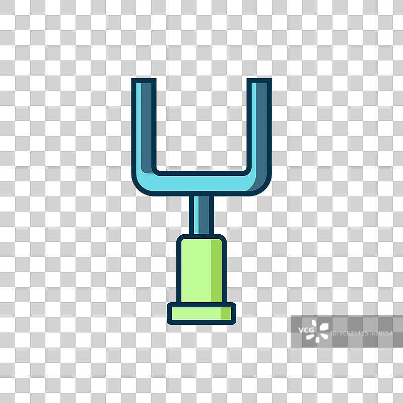 填充轮廓的美式足球门柱图标图片素材