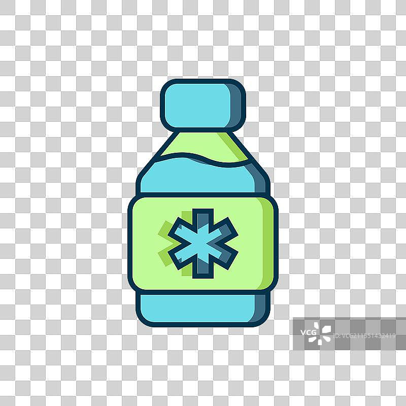 装满的药水瓶轮廓图标图片素材