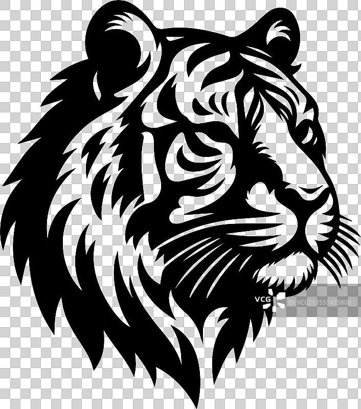 老虎头轮廓图片素材