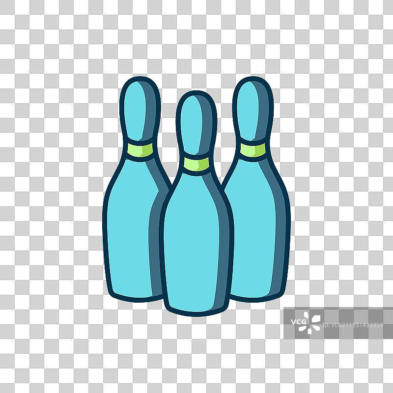 填充轮廓的保龄球瓶图标，背景为白色图片素材