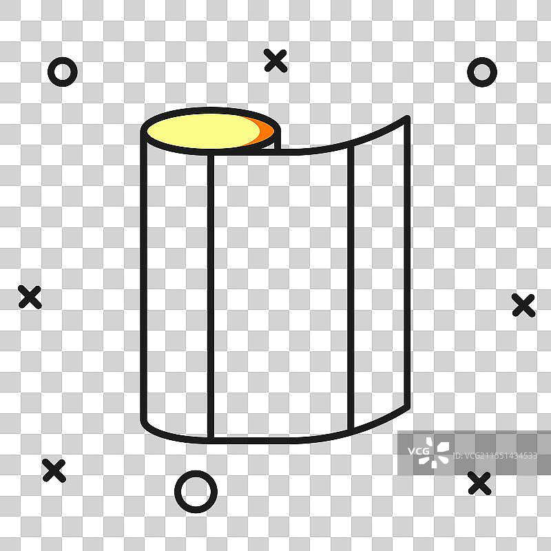 填充轮廓的纺织面料卷图标图片素材