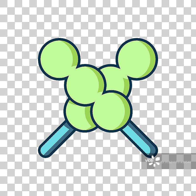 木棍上的填充轮廓肉丸图标图片素材