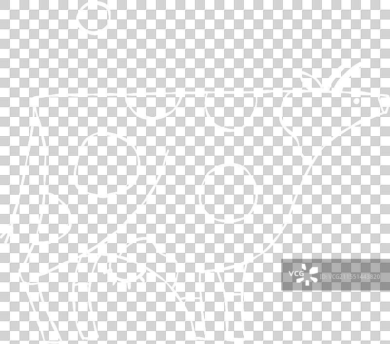 孤立的牛在黑色背景上图片素材