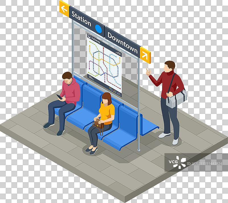 等距地铁站台图片素材
