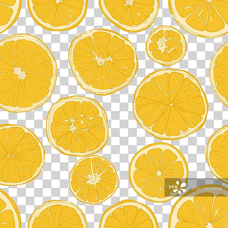 柑橘切片无缝图案图片素材