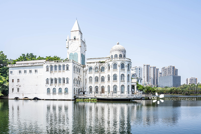 广州流花湖公园法兰克福花园城堡图片素材