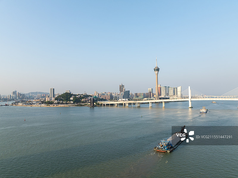 航拍远眺澳门城市风景图片素材
