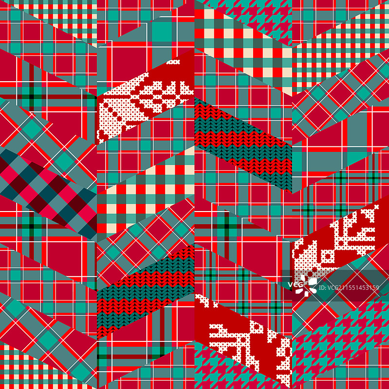 拼布纺织图案无缝拼接图片素材