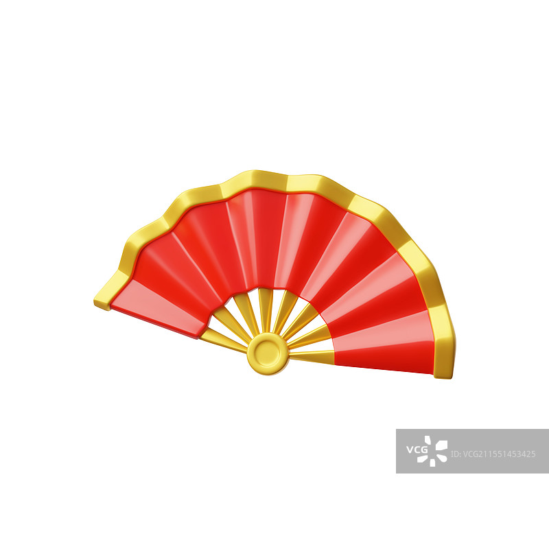 复古的日本和中国折叠红色手扇图片素材