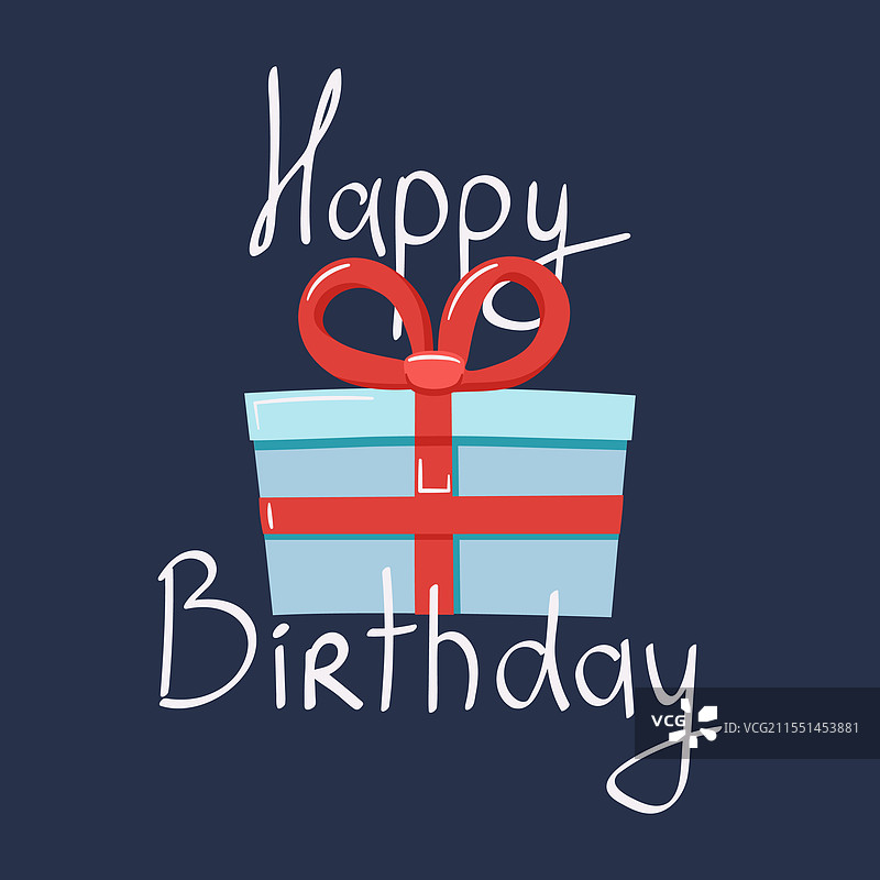 黑色背景上的生日礼品卡，充满快乐气氛图片素材