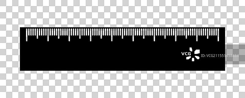 黑色尺子带有白色刻度图片素材