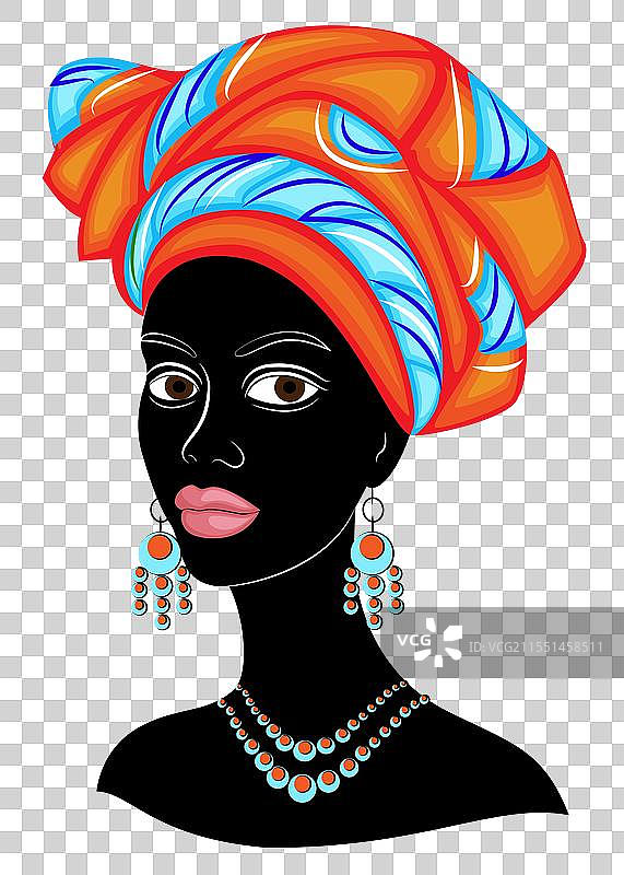 一位好女士的头部在一位非洲人的头上图片素材