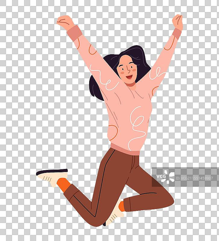 女孩被幸福和自由所淹没图片素材