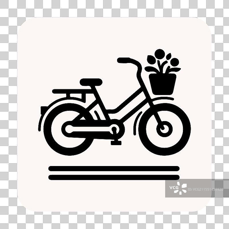 白色背景上的自行车图标图片素材