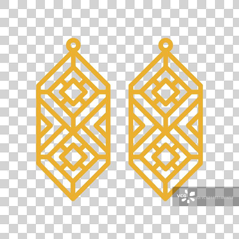 几何设计的耳环吊坠或钥匙链图片素材