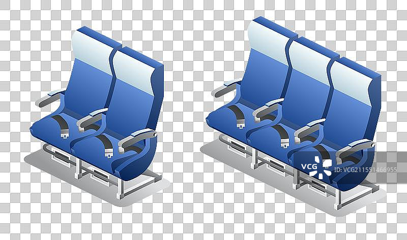 等距飞机座椅经济舱座位图片素材