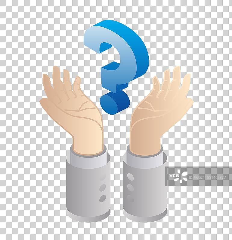 等距手握着一个大问号常见问题解答图片素材