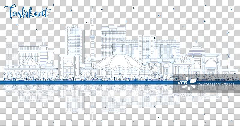 塔什干乌兹别克斯坦城市天际线轮廓图片素材