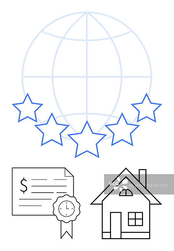 全球卓越认可 - 五颗星图片素材