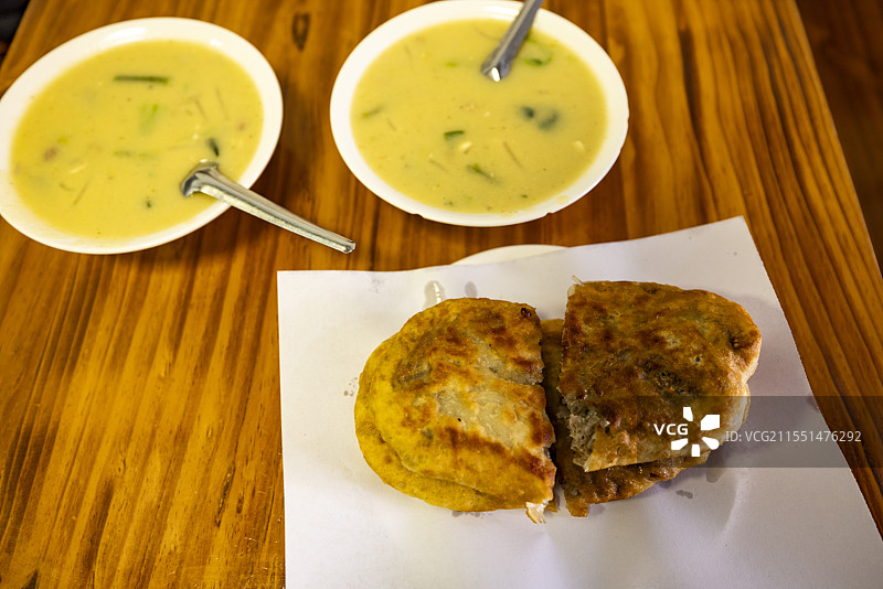 山东省聊城市地方美食阳谷肉饸图片素材