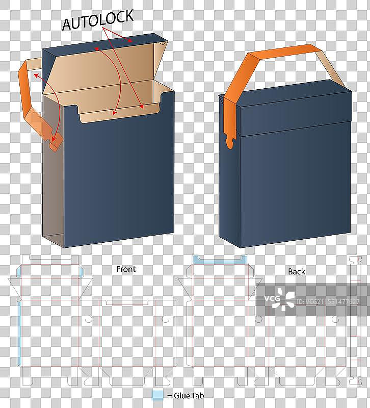 盒子包装模切模板设计 3D 模型展示图片素材