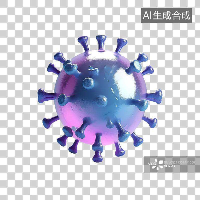 【AI数字艺术】3D渲染，流感病毒，病原体，冠状病毒，传染病医疗保健免抠元素图片素材