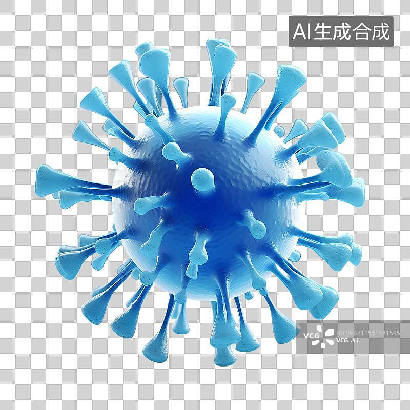 【AI数字艺术】3D渲染，流感病毒，病原体，冠状病毒，传染病医疗保健免抠元素图片素材
