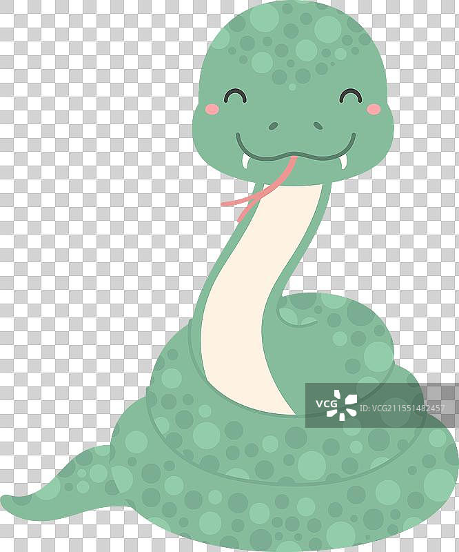 2025年可爱的蛇生肖扁平图案图片素材