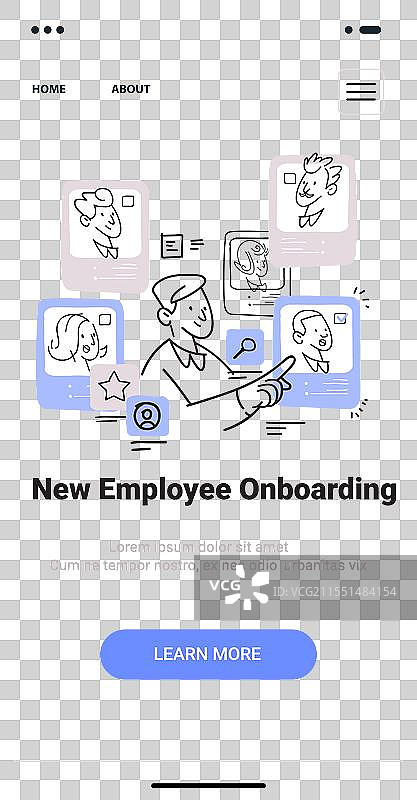 手绘的新员工入职概念图片素材