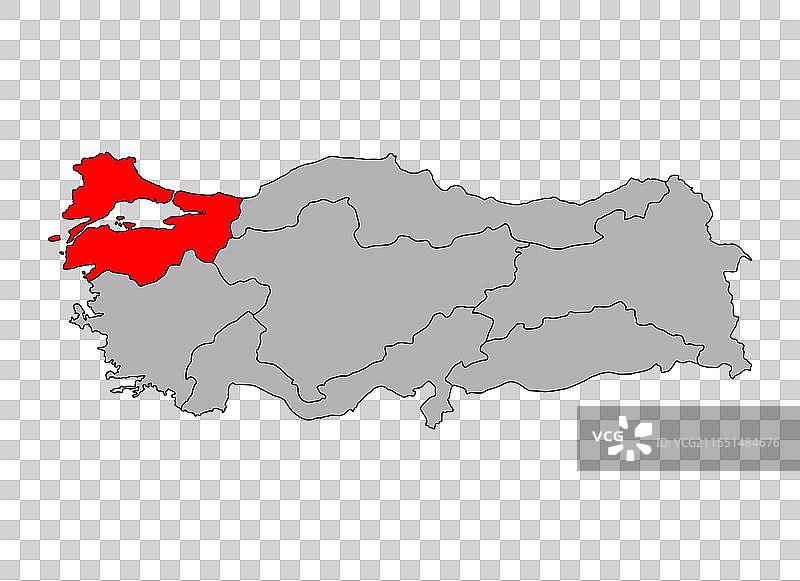 土耳其马尔马拉地区地图符号形状旅行图片素材