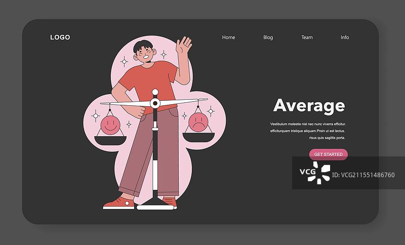 大五人格中的平均性格特征平坦图片素材