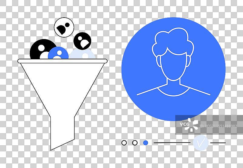 通过漏斗表示客户定位图片素材