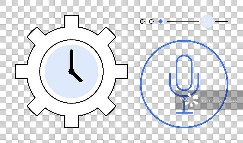 时间管理设备和语音控制麦克风图片素材