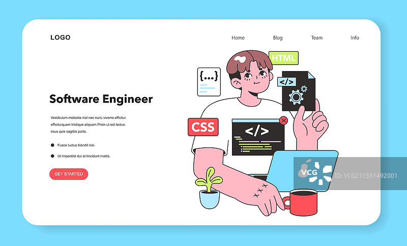 一位熟练的软件工程师展示工具图片素材