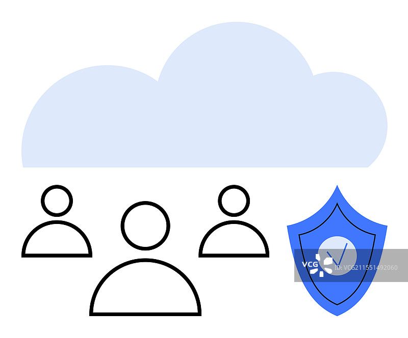 云安全概念与团队协作图片素材
