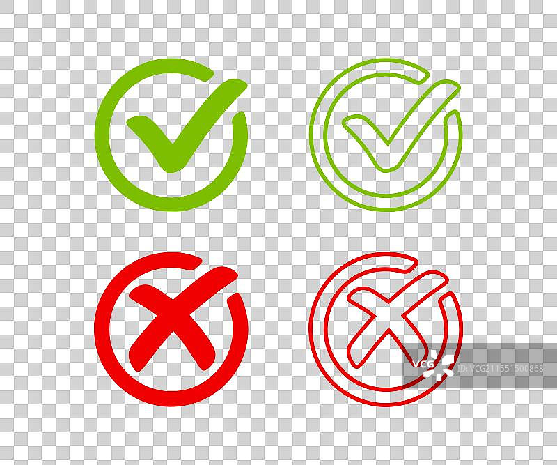 勾号和叉号图标集图片素材