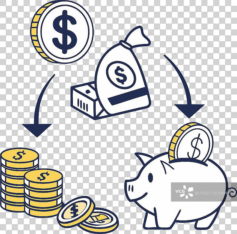 金融一致性与相同风格的图标图片素材