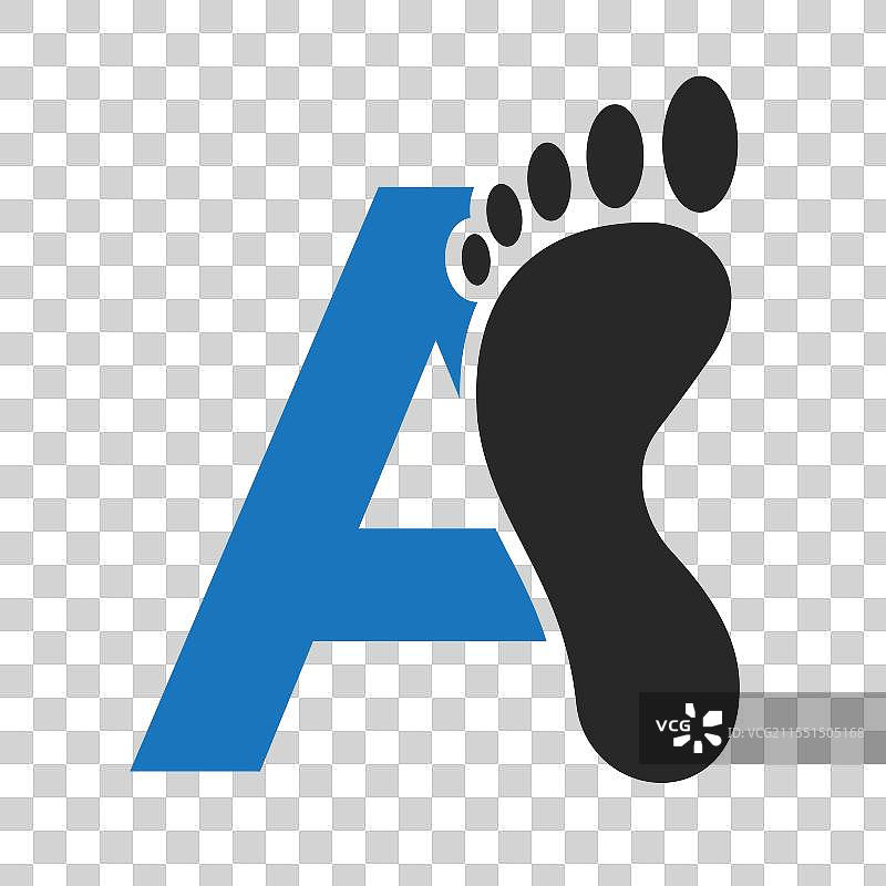 字母A的脚部标志设计概念图片素材