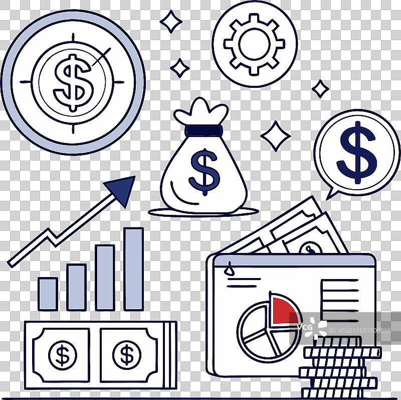 金融一致性与相同风格的图标图片素材