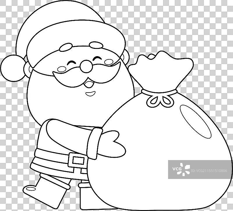 轮廓可爱的圣诞老人卡通角色图片素材